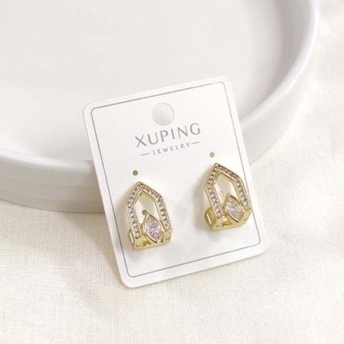 XUPING 7 MM TAŞLI HALKA KÜPE GOLD