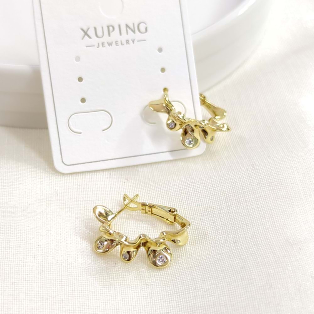 XUPING 15 MM ÇİÇEK HALKA KÜPE GOLD