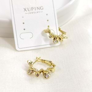 XUPING 15 MM ÇİÇEK HALKA KÜPE GOLD