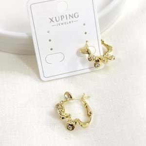 XUPING 15 MM ÇİÇEK HALKA KÜPE GOLD