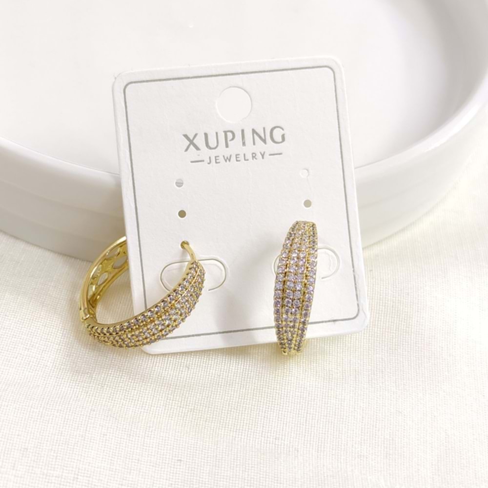XUPING 20 MM TAŞLI HALKA KÜPE GOLD