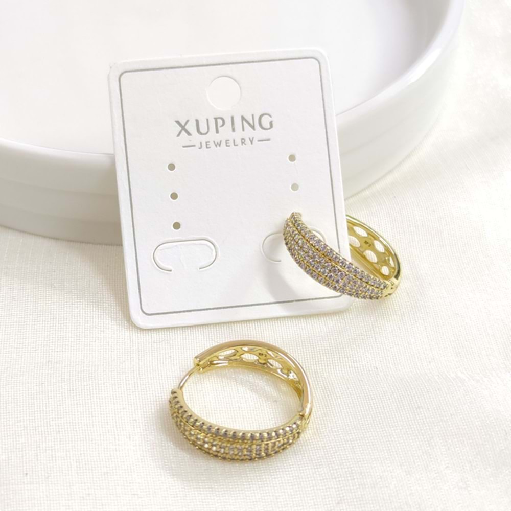 XUPING 20 MM TAŞLI HALKA KÜPE GOLD