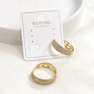 XUPING 20 MM TAŞLI HALKA KÜPE GOLD