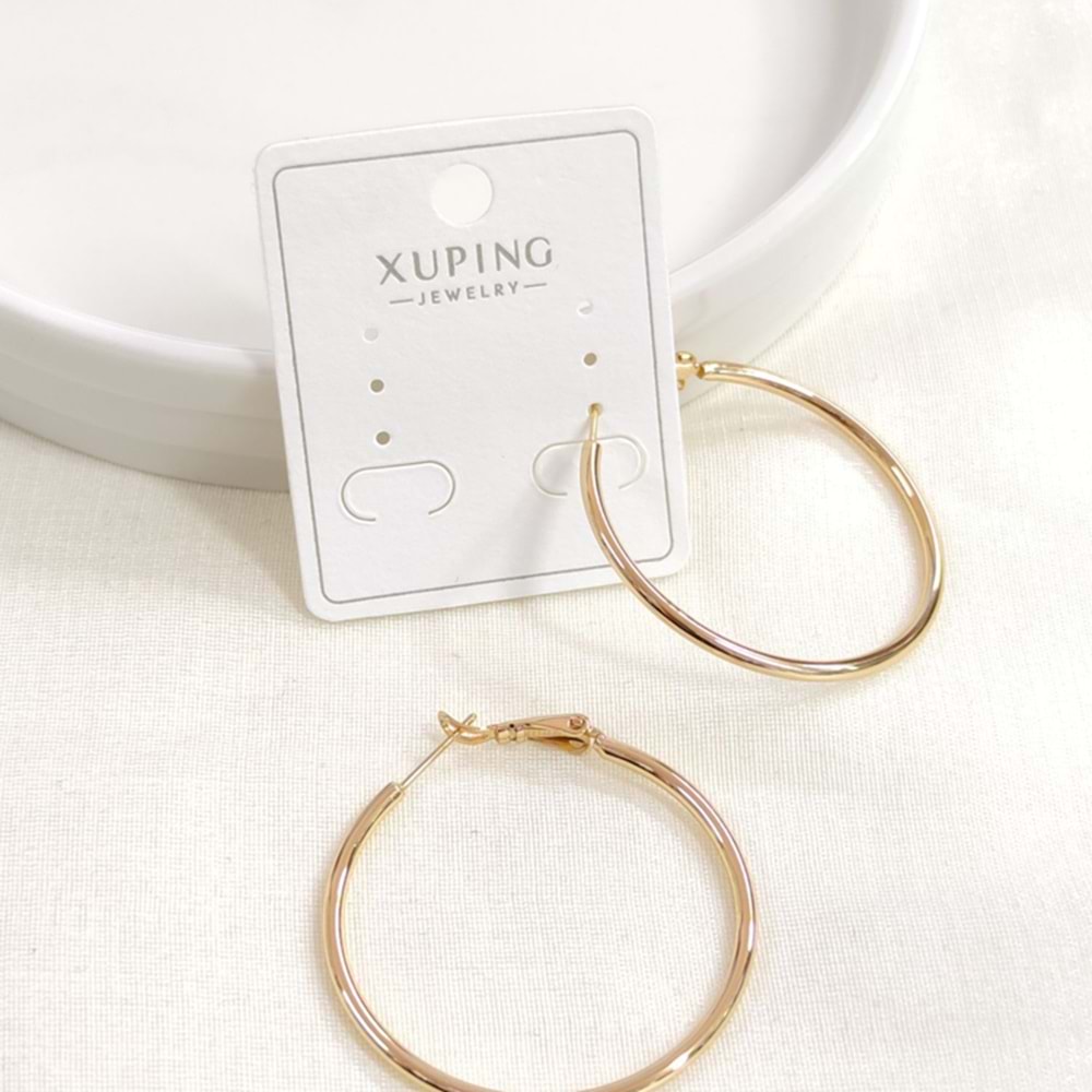 XUPING 35 MM BOMBELİ HALKA KÜPE ROSE