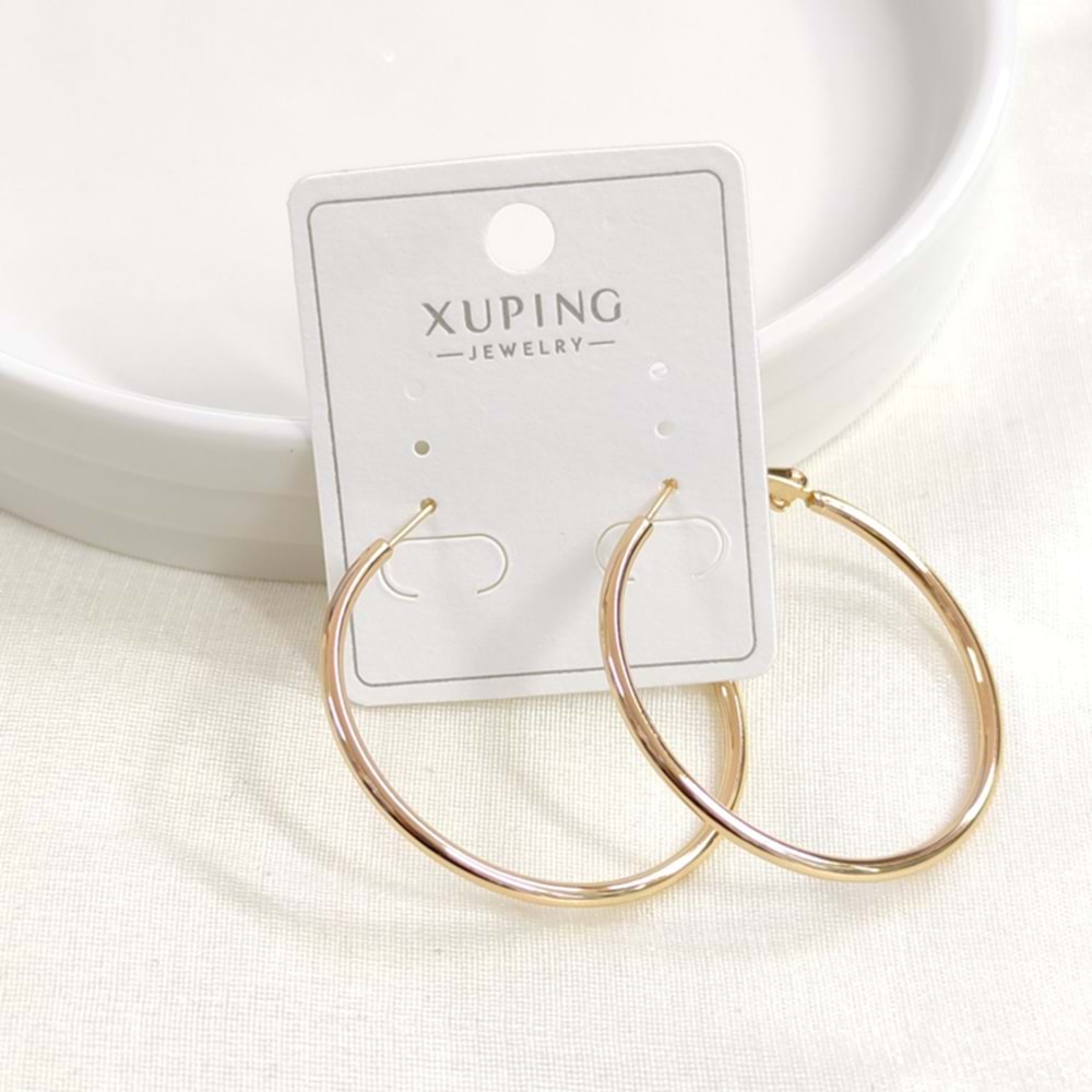 XUPING 35 MM BOMBELİ HALKA KÜPE ROSE