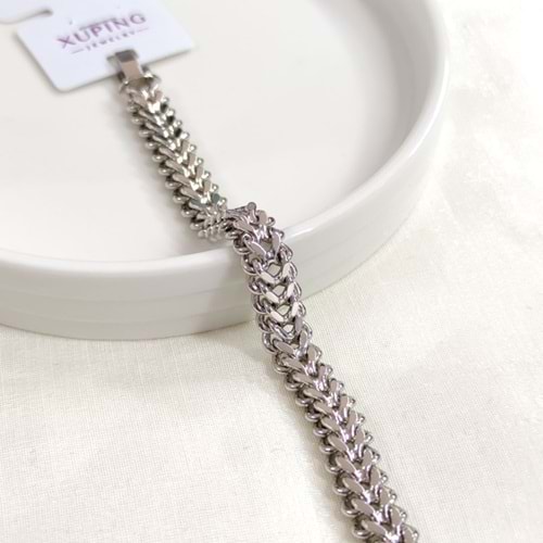 XUPING 1 CM ÖRGÜ DESEN BİLEKLİK BEYAZ 18 CM