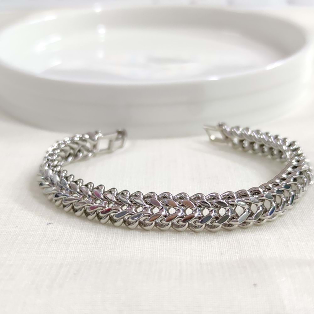 XUPING 1 CM ÖRGÜ DESEN BİLEKLİK BEYAZ 18 CM