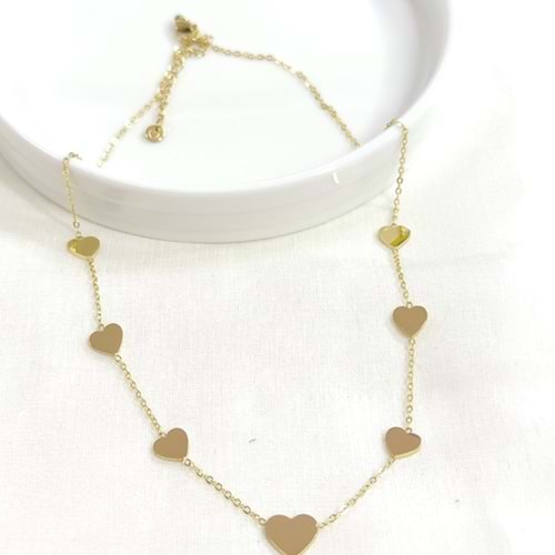 ÇELİK KALP KOLYE 40+5 CM