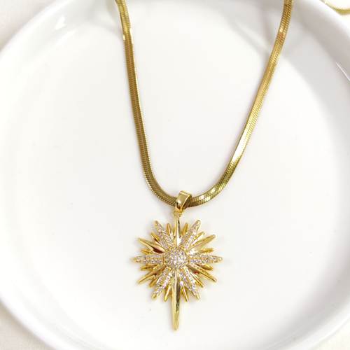 ÇELİK BÜYÜK KUTUP YILDIZI KOLYE 40+5 CM