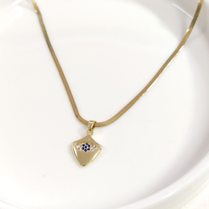 ÇELİK ÜÇGEN PLAKA KOLYE 40+5 CM