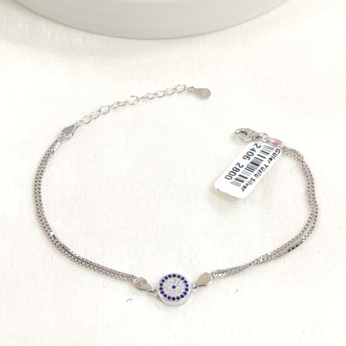 İTHAL NAZAR BONCUKLU GÜMÜŞ BİLEKLİK