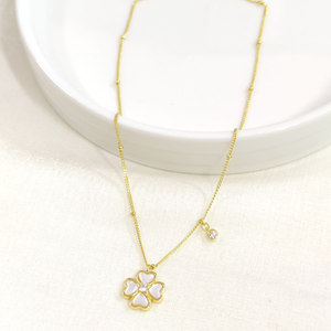 İTHAL SEDEF YONCA GÜMÜŞ KOLYE 40+5CM