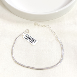 2,5 MM YASSI GÜMÜŞ BİLEKLİK - BEYAZ