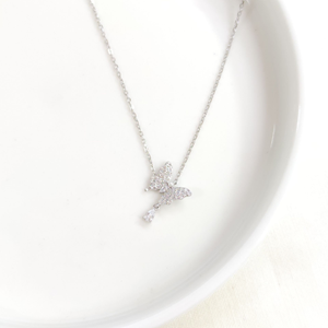 İTHAL 10 MM SALLANTILI KELEBEK GÜMÜŞ KOLYE