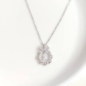 İTHAL 13 MM FİYONK ÇEMBER DAMLA GÜMÜŞ KOLYE