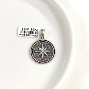 PUSULA GÜMÜŞ KOLYE UCU 25MM