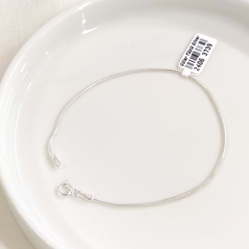 1,20 MM GÜMÜŞ YILAN ZİNCİR BİLEKLİK 20 CM
