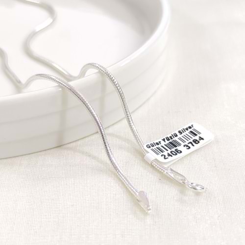 1,85 MM GÜMÜŞ YILAN ZİNCİR KOLYE 50 CM