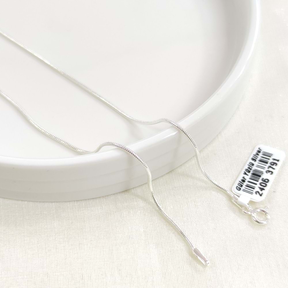1,25 MM GÜMÜŞ YILAN ZİNCİR KOLYE 45 CM