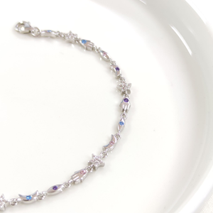 ŞANS RENKLİ TAŞLI GÜMÜŞ BİLEKLİK - RODYUM BEYAZ