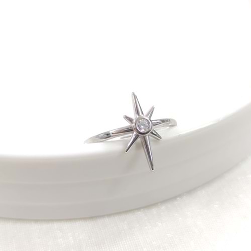 KUTUP YILDIZI AYARLANABİLİR GÜMÜŞ YÜZÜK