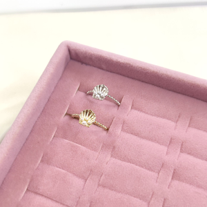 İNCİLİ İSTİRİDYE AYARLANABİLİR GÜMÜŞ YÜZÜK - RODYUM BEYAZ