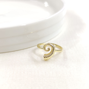 MİDYE AYARLANABİLİR GÜMÜŞ YÜZÜK - ALTIN SARI