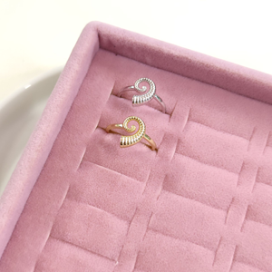 MİDYE AYARLANABİLİR GÜMÜŞ YÜZÜK - ALTIN SARI