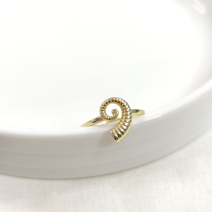 MİDYE AYARLANABİLİR GÜMÜŞ YÜZÜK - ALTIN SARI