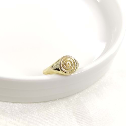 GİRDAP AYARLANABİLİR GÜMÜŞ YÜZÜK - ALTIN SARI