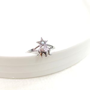 FİL OPAL YILDIZ AYARLANABİLİR GÜMÜŞ YÜZÜK