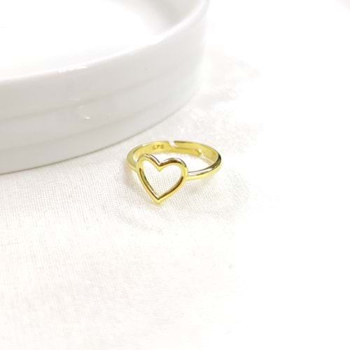 KALP AYARLANABİLİR GÜMÜŞ YÜZÜK - ALTIN SARI