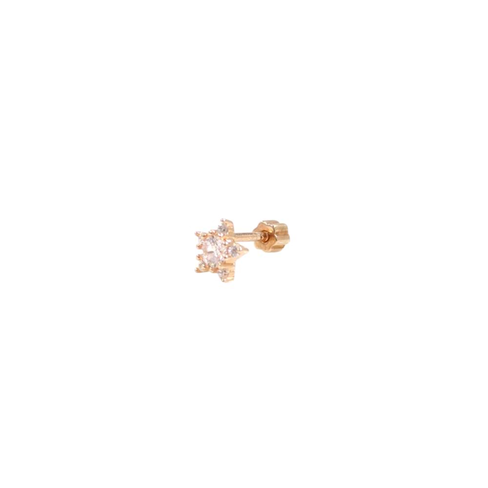 YILDIZ ÇİÇEK GÜMÜŞ TRAGUS PIERCING - ROSE BAKIR