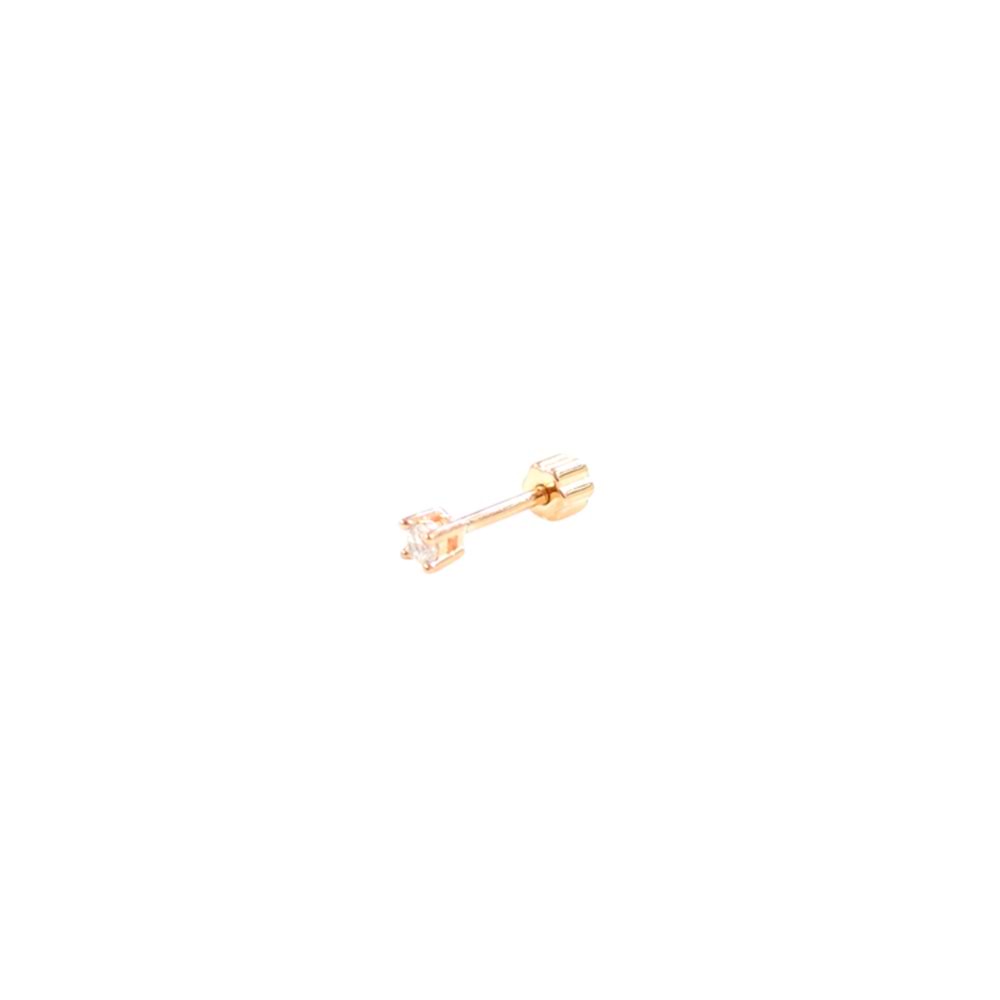 2 MM MİNİ TEK TAŞ GÜMÜŞ TRAGUS PIERCING