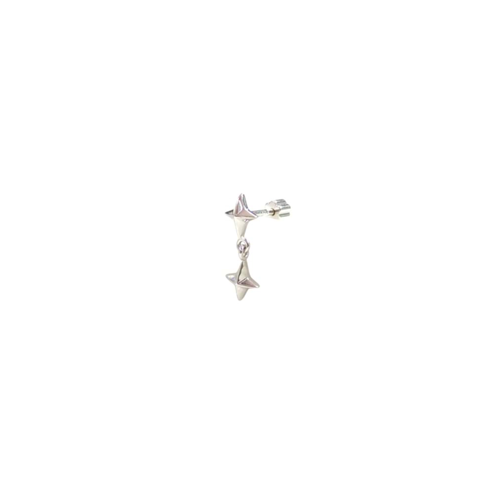 SALLANTILI KUTUP GÜMÜŞ TRAGUS PIERCING - RODYUM BEYAZ