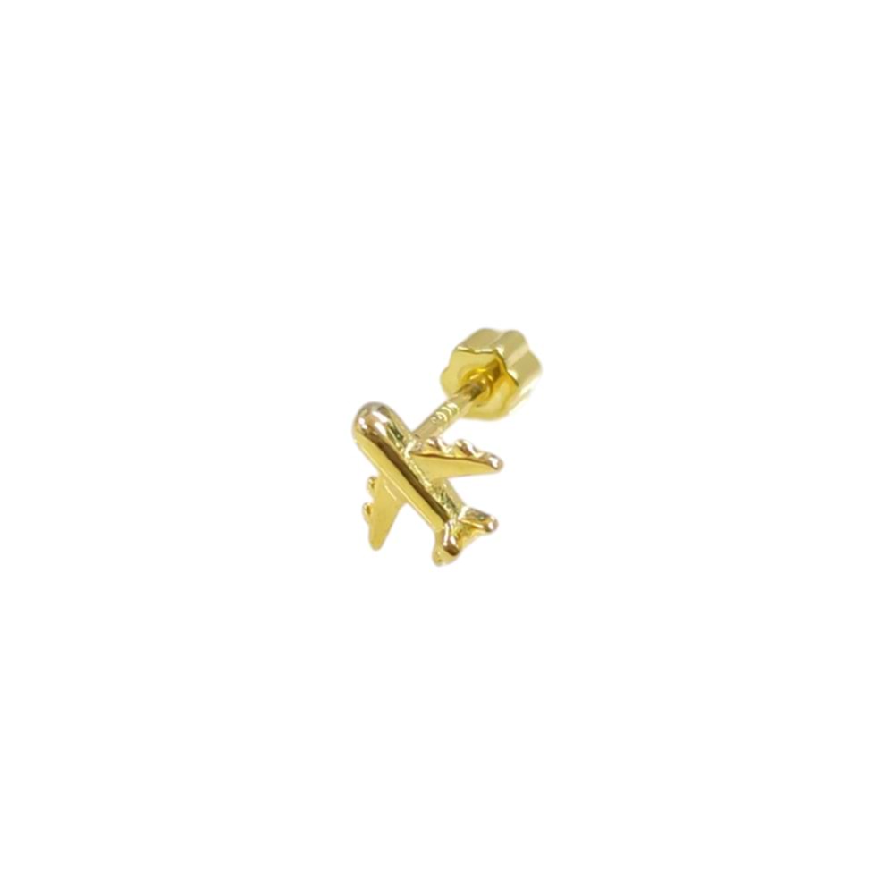 UÇAK GÜMÜŞ TRAGUS PIERCING - ALTIN SARI