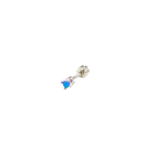 MİNİ MAVİ OPAL 2 MM TAŞ GÜMÜŞ TRAGUS PIERCING