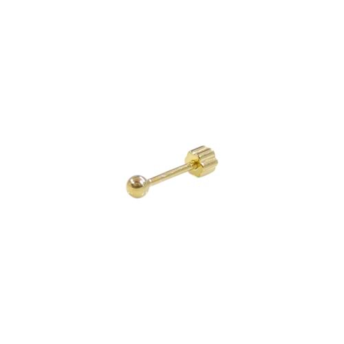 2 MM TOP GÜMÜŞ TRAGUS PIERCING - ALTIN SARI