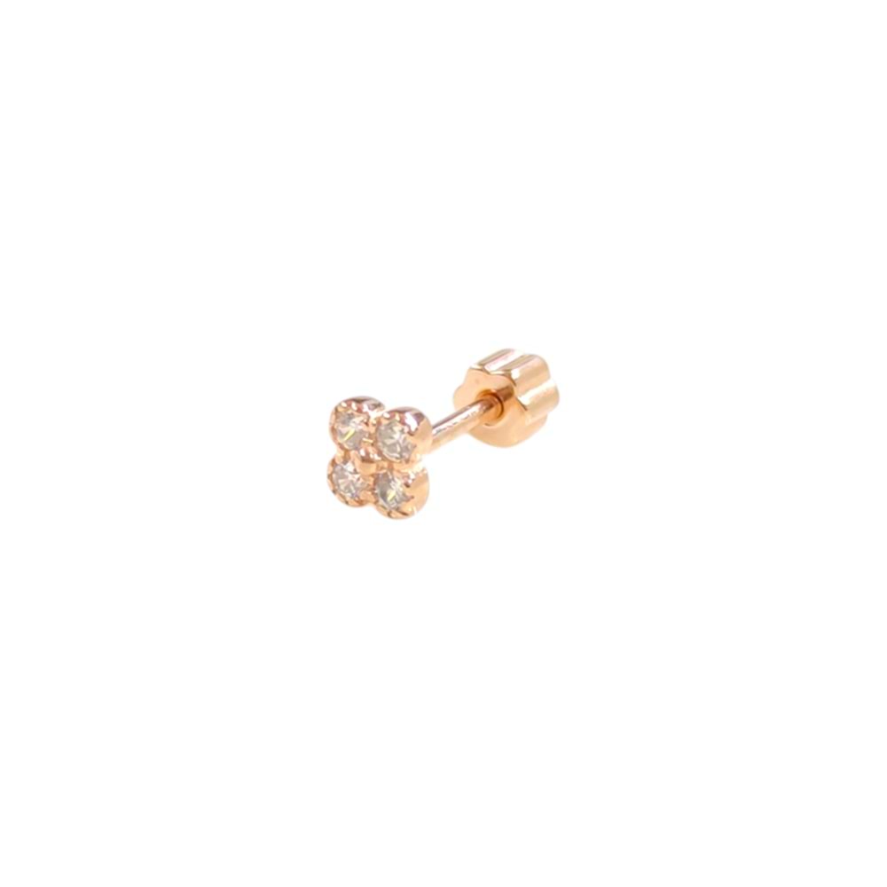 SIVAMA ÇİÇEK GÜMÜŞ TRAGUS PIERCING - ROSE BAKIR