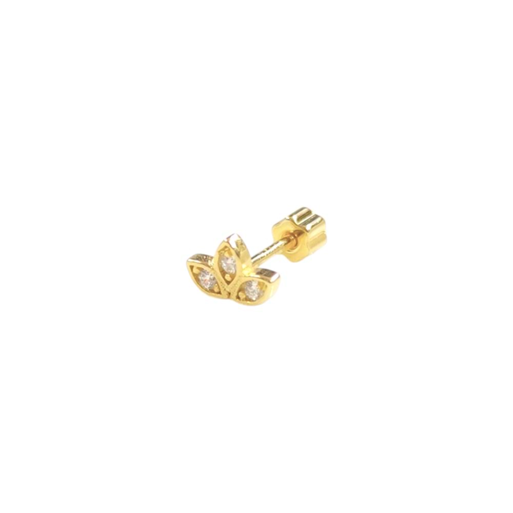 LOTUS GÜMÜŞ TRAGUS PIERCING - ALTIN SARI