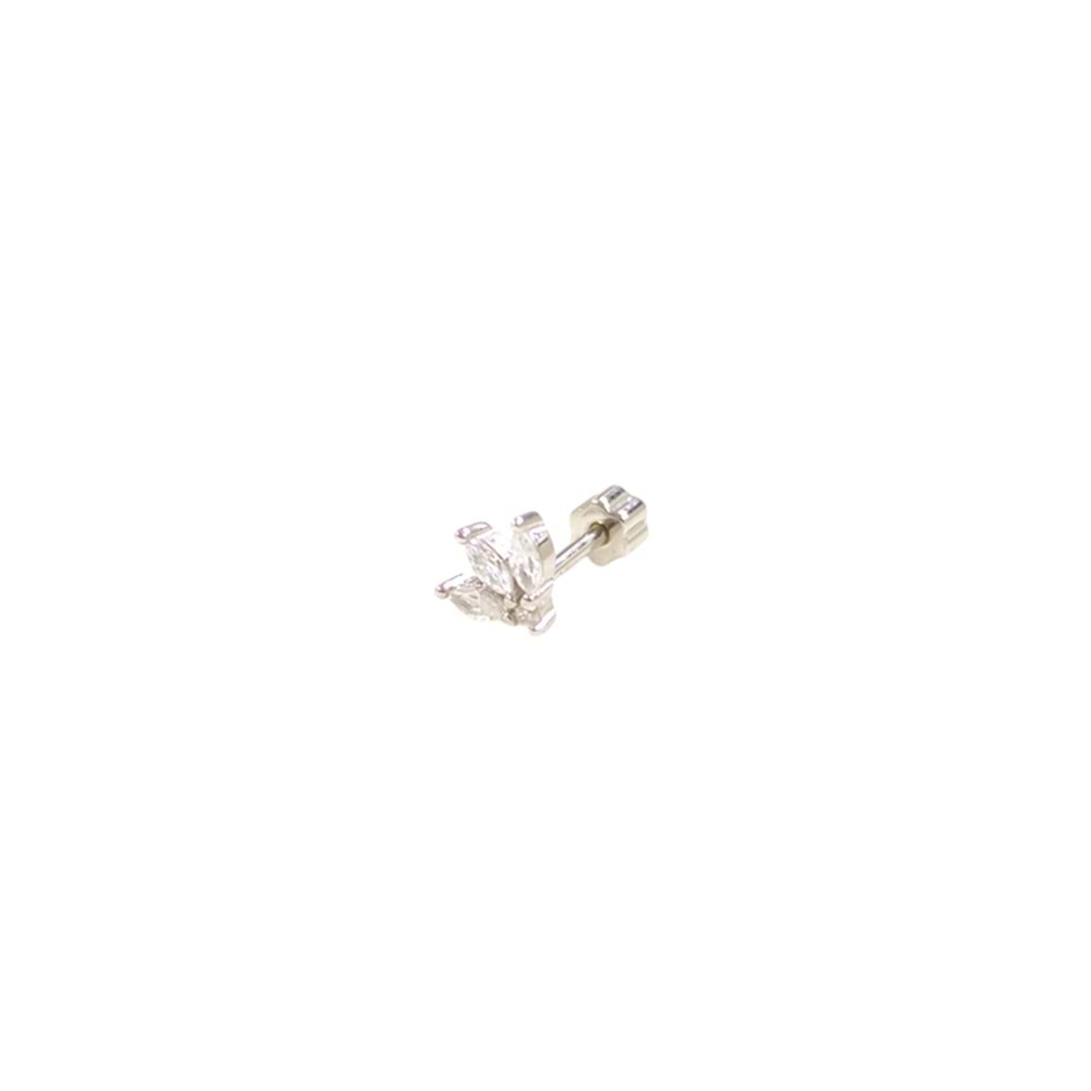 TAŞLI LOTUS GÜMÜŞ TRAGUS PIERCING