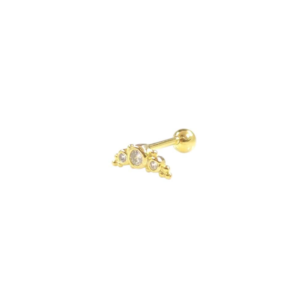 SIVAMA TAŞ HİLAL GÜMÜŞ TRAGUS PIERCING - ALTIN SARI