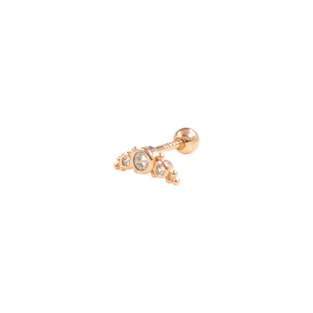 SIVAMA TAŞ HİLAL GÜMÜŞ TRAGUS PIERCING - ROSE BAKIR