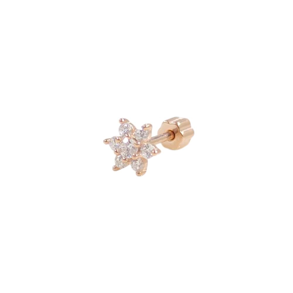 ÇİÇEK GÜMÜŞ TRAGUS PIERCING - ROSE BAKIR