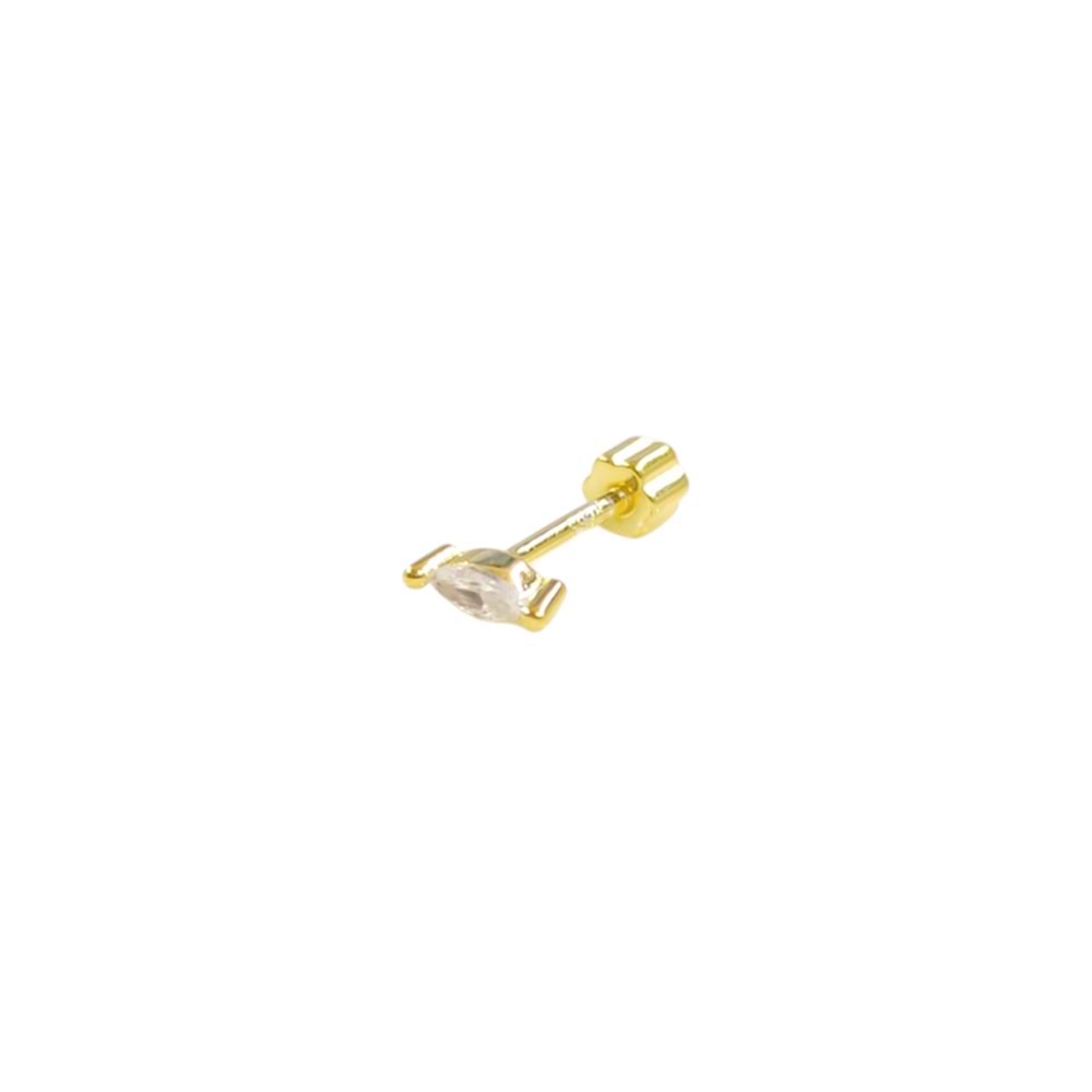 MEKİK TAŞ GÜMÜŞ TRAGUS PIERCING - ALTIN SARI