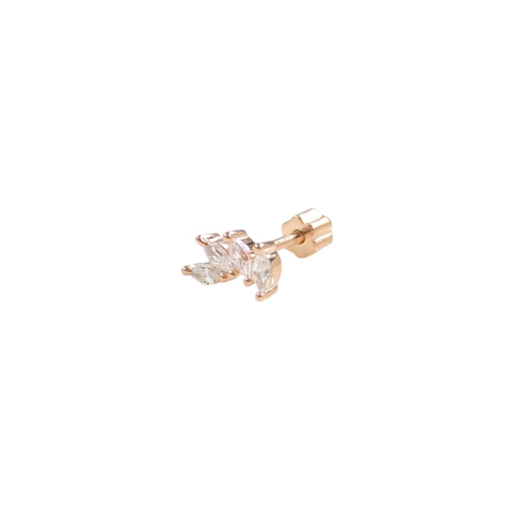 DÖRT MEKİK TAŞ GÜMÜŞ TRAGUS PIERCING