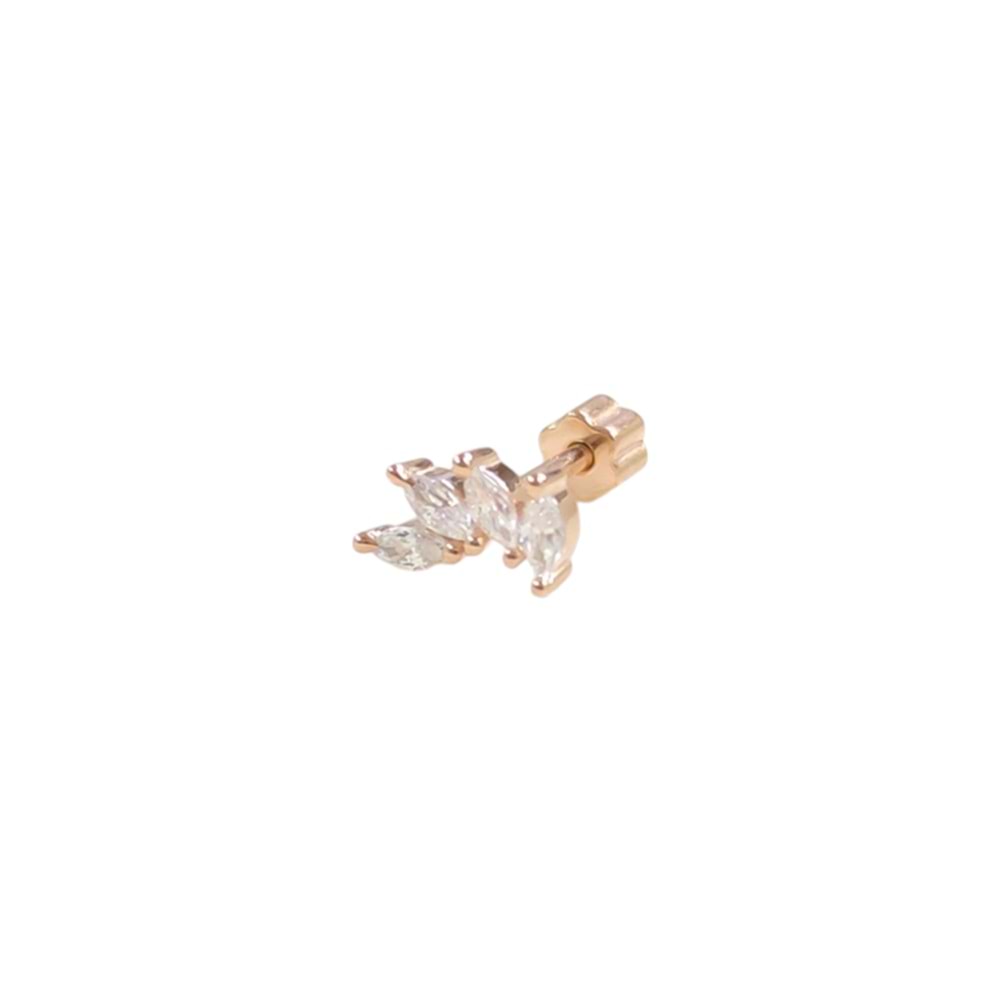 DÖRT MEKİK TAŞ GÜMÜŞ TRAGUS PIERCING