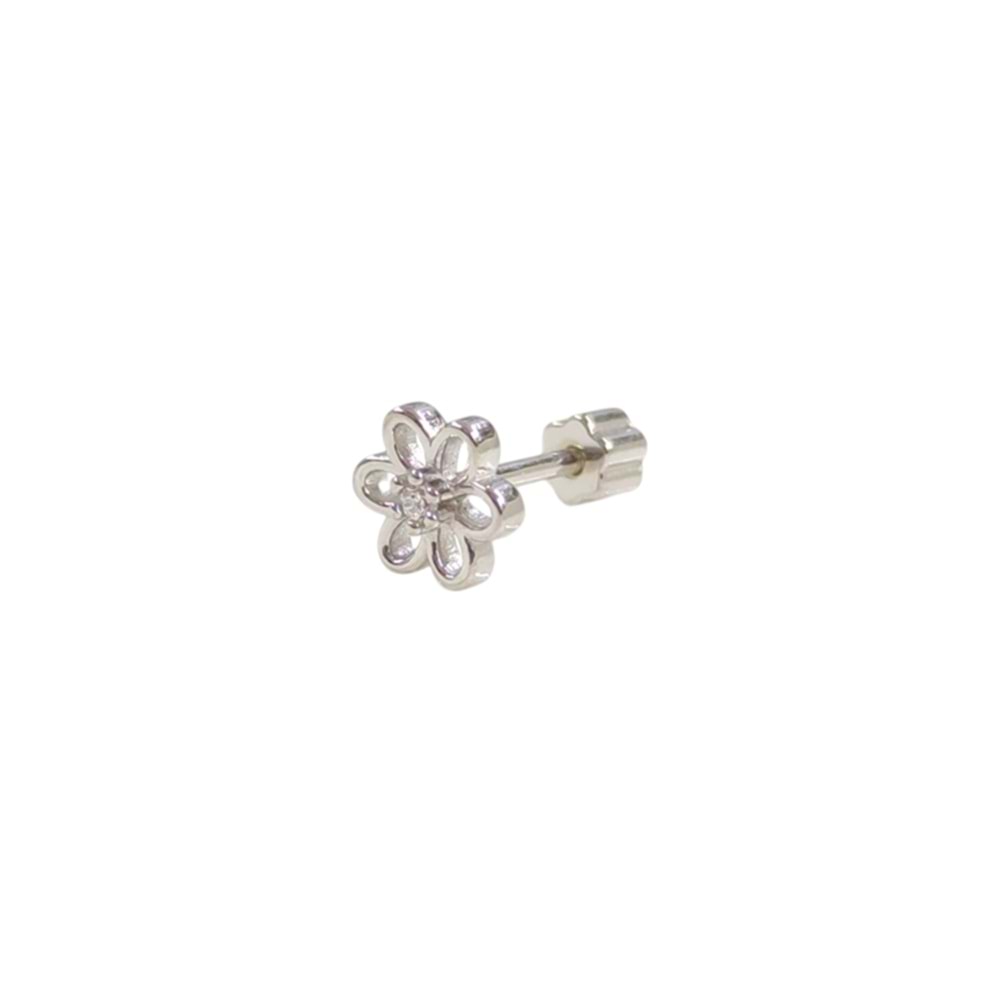 PAPATYA GÜMÜŞ TRAGUS PIERCING - RODYUM BEYAZ