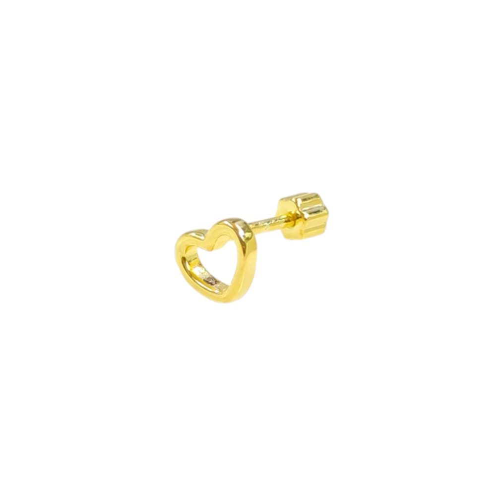 BOŞ KALP GÜMÜŞ TRAGUS PIERCING - ALTIN SARI