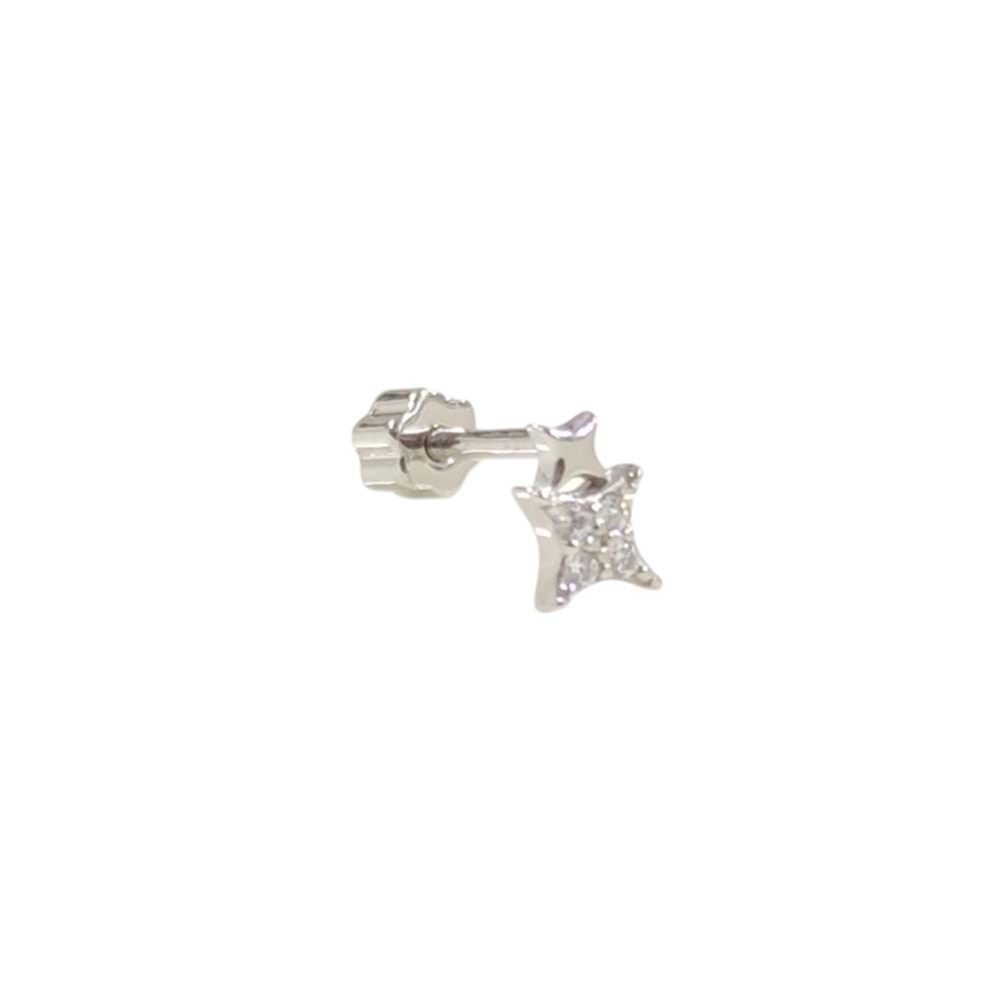 IŞILTI GÜMÜŞ TRAGUS PIERCING - RODYUM BEYAZ